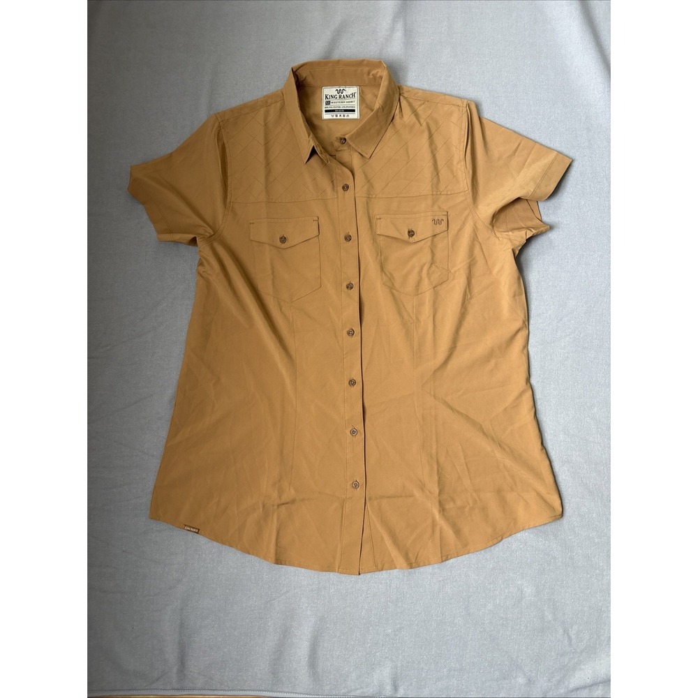 King Ranch Shirt Mens XL Western Performance Button Up Workwear Cowboy Rodeo